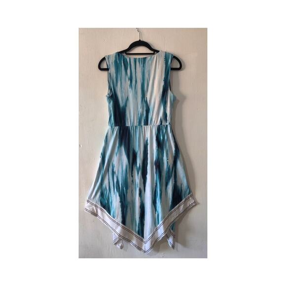 Soma Blue Tie Dye Handkerchief Dress M Sleeveless Fit & Flare Underbust Support - Picture 2 of 3